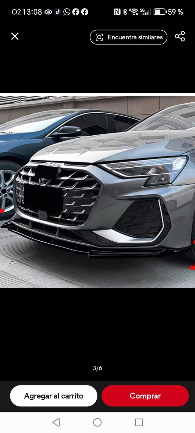 Faldón Delantero Audi A3 S3 8Y Facelift 2025+