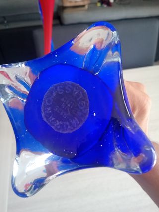 Vaso Murano Centro Tavola Rosso Blu
