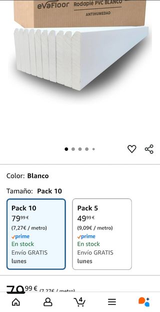 Rodapié PVC Blanco Antihumedad
