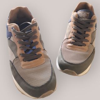 Zapatillas deportivas hombre marrones y verdes