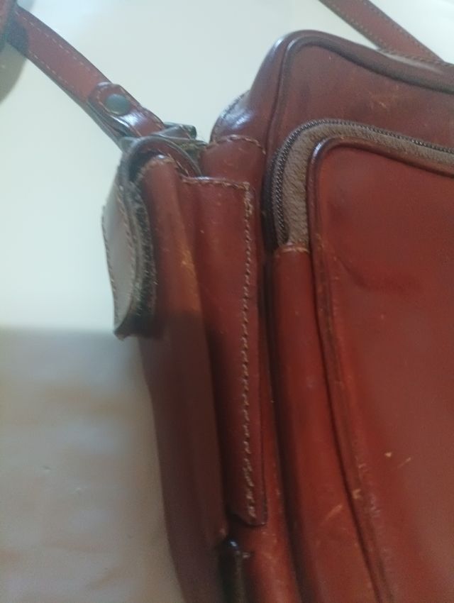 Bolso bandolera piel Cagi marrón 21 x19