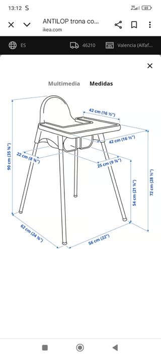 Trona bebé ANTILOP IKEA