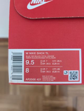 Nike Shox TL Talla 41 US 9.5 Nuevas