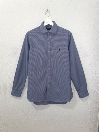 Camisa Polo Ralph Lauren Cuadros Azul y Blanco M