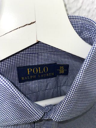 Camisa Polo Ralph Lauren Cuadros Azul y Blanco M