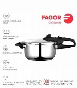 Olla a presión Fagor 4L - Acero inoxidable