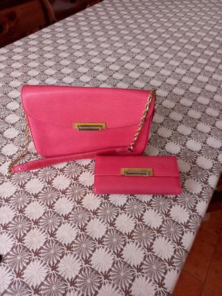 Borsetta Borsa e Portafoglio Rosa