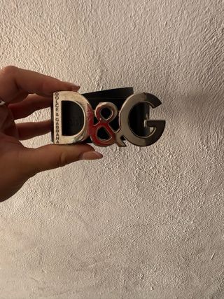 Cinturón D&G Dolce & Gabbana Negro y Plateado
