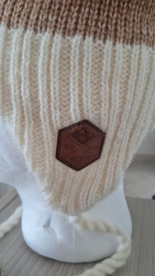 Cappello donna lana beige e marrone