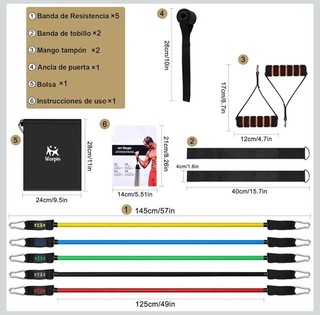 Bandas Elásticas de Resistencia (5 Niveles)