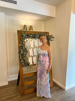 Vestido fiesta lentejuelas multicolor Talla S/M