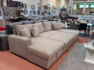 Sofá cama elegante beige/gris