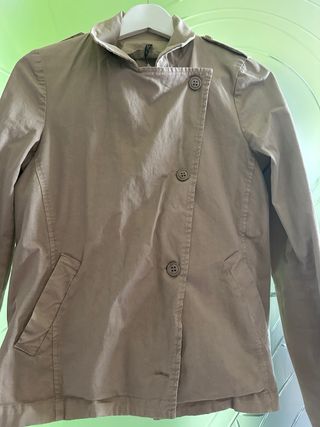 Giacca trench corta marrone