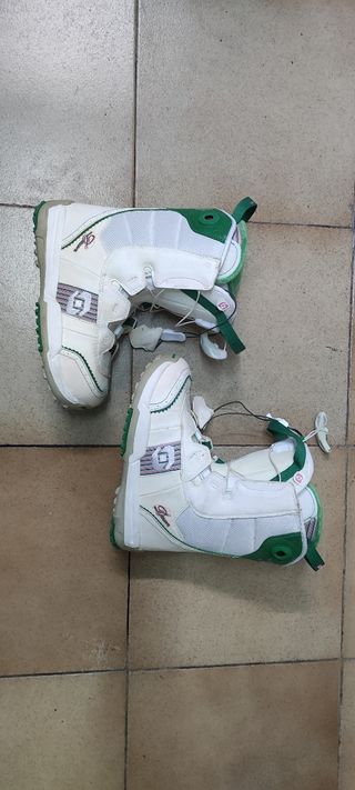 Botas Snowboard Salomon Mujer Blancas/Verdes