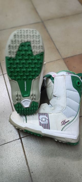 Botas Snowboard Salomon Mujer Blancas/Verdes