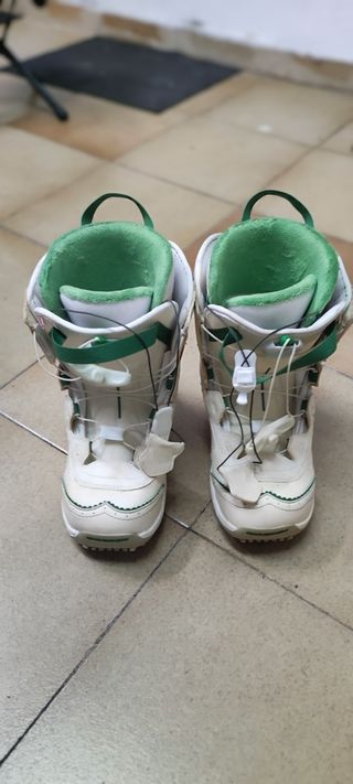 Botas Snowboard Salomon Mujer Blancas/Verdes