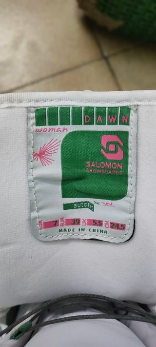 Botas Snowboard Salomon Mujer Blancas/Verdes