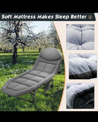 Cama Plegable Camping Gris