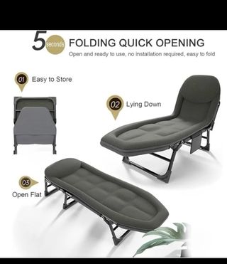Cama Plegable Camping Gris