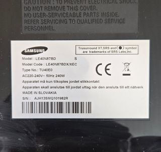 TV Samsung 40 Full HD. Avería, enciende y apaga.