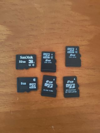 Lote 6 Tarjetas Memoria Micro SD 8GB/32GB