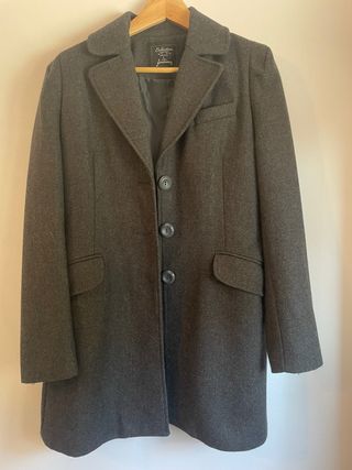 Abrigo de lana gris marengo mujer talla L 