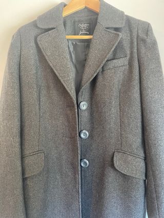 Abrigo de lana gris marengo mujer talla L 