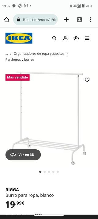 Burro para colgar ropa IKEA
