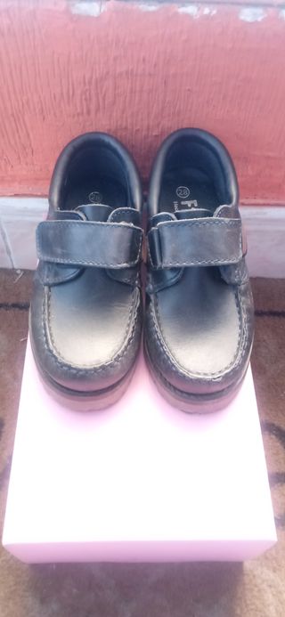 Zapatos colegial niño negros talla 28