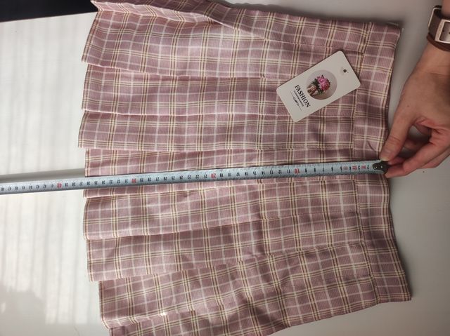 Falda pantalón mini colegiala cuadros rosa