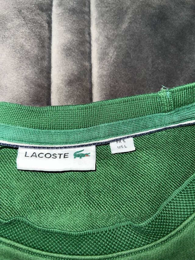 Jersey Lacoste verde old money style 100% cotton