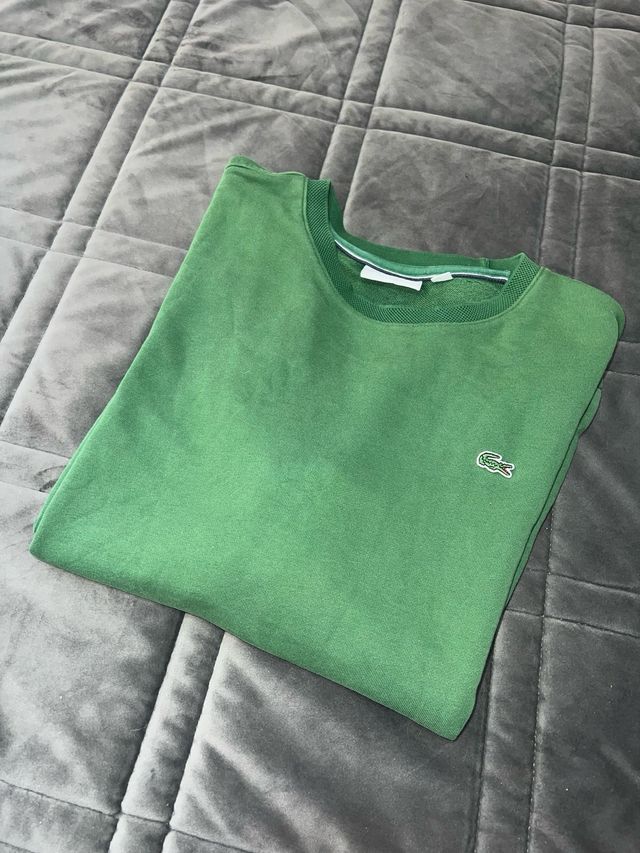 Jersey Lacoste verde old money style 100% cotton