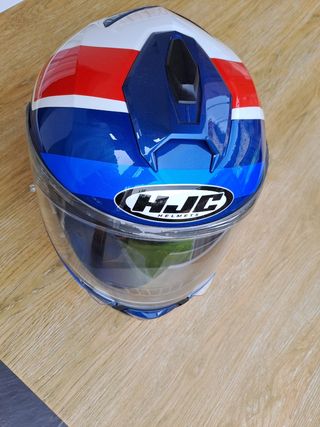 Casco Moto HJC Azul Blanco Rojo