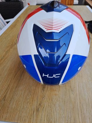 Casco Moto HJC Azul Blanco Rojo