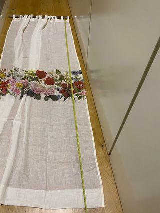 Cortinas de lino con estampado floral