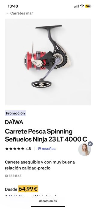 Caña de pescar SHIMANO con carrete 
