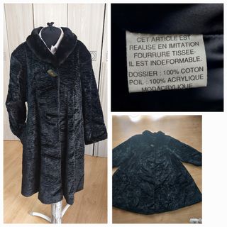 Cappotto finta pelliccia tipo Astrakan a ruota