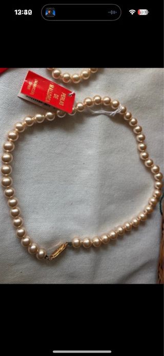 Gargantilla Perlas de Mallorca Chapada Oro 24K