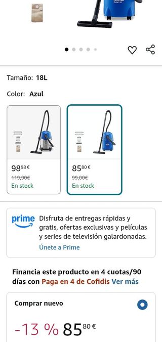 Aspirador Nilfisk Buddy II 18L 1200W seco/húmedo