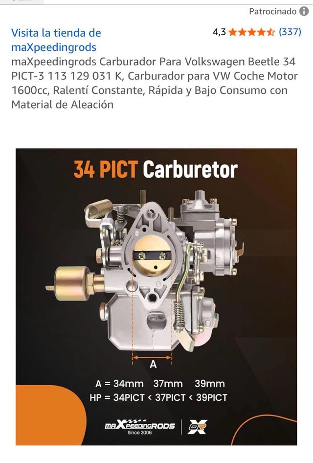 Carburador maXpeedingrods VW Beetle 3