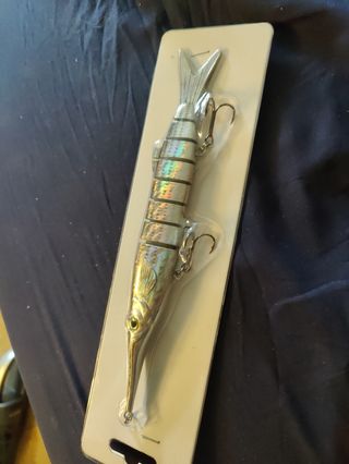 Señuelo pesca forma pez plateado