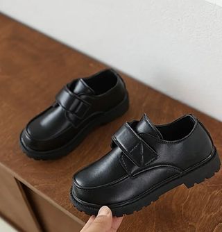Zapatos Escolares Negros Velcro