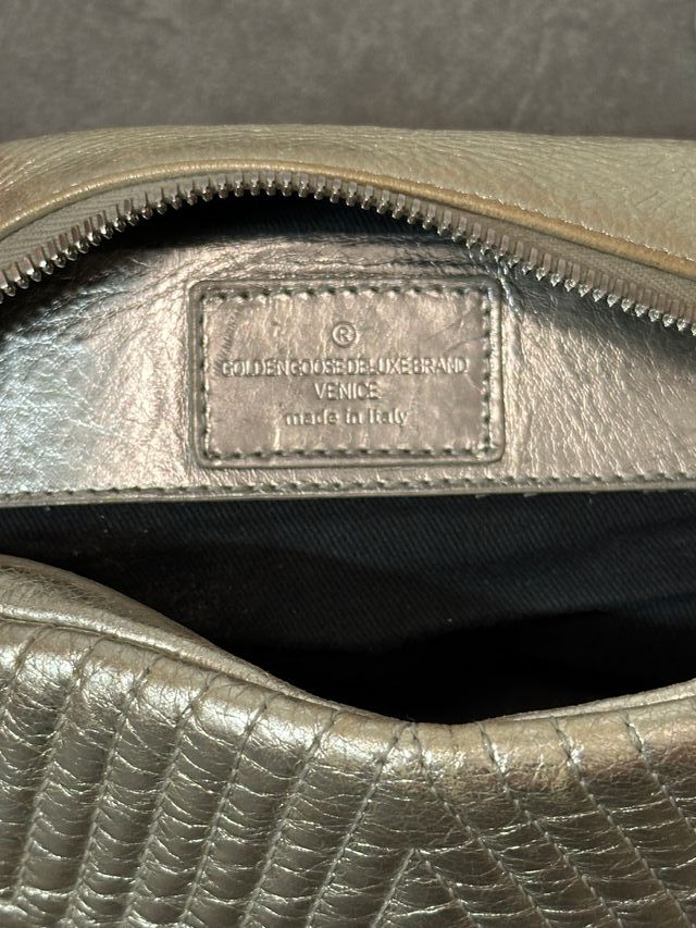 Borsa Golden Goose in argento con frange