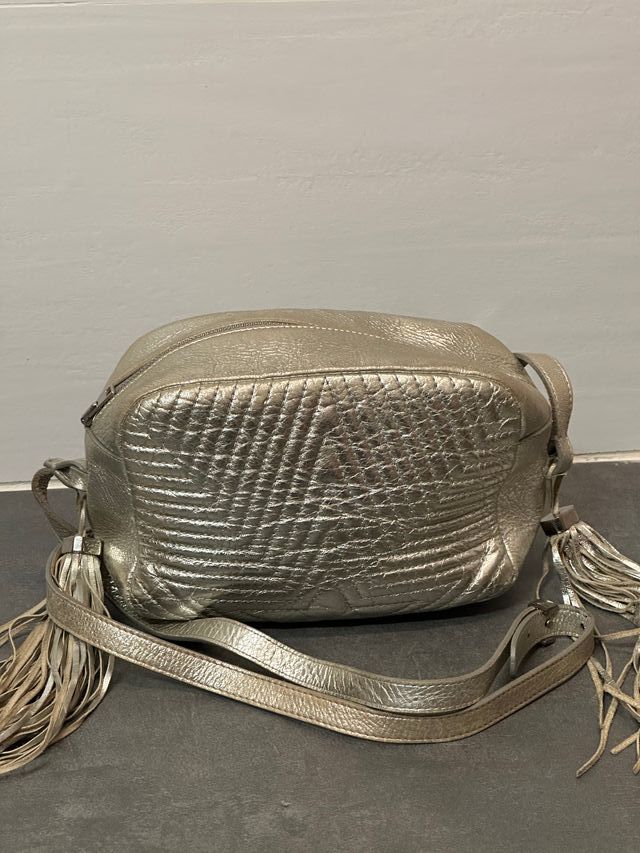 Borsa Golden Goose in argento con frange