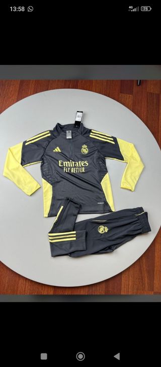 Chándal Adidas Real Madrid Gris y Amarillo