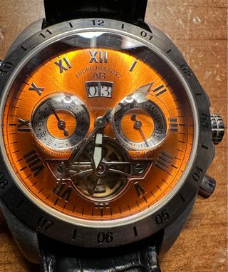 Reloj André Belfort Naranja y Plateado