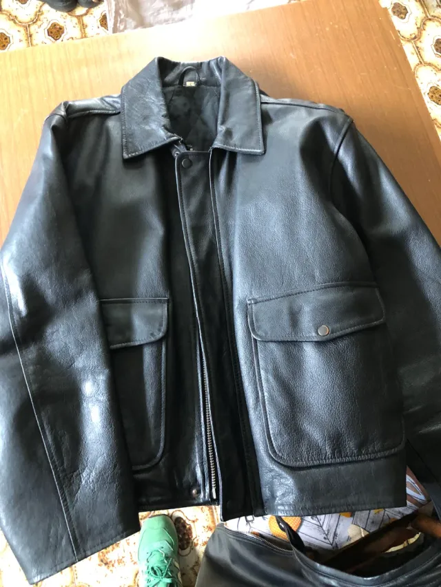 Giacca in vera pelle nera