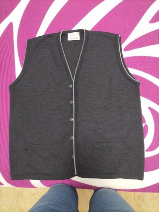 Chaleco de punto gris, hombre
