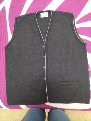 Chaleco de punto gris, hombre
