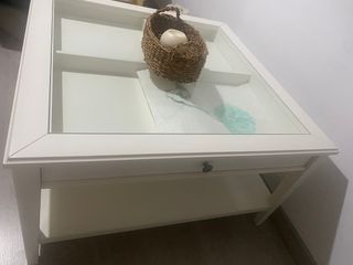 Mesa Centro Ikea Blanca Cristal Madera